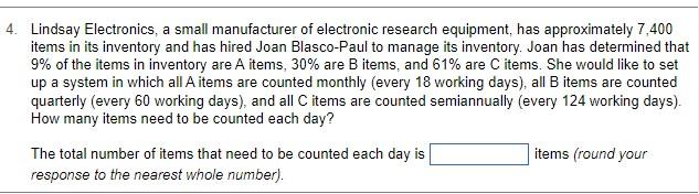 4. Lindsay Electronics, a small manufacturer of
