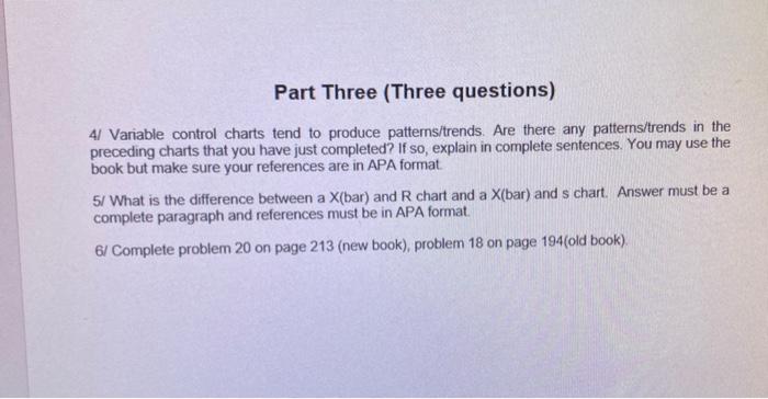 I just need the 2nd quesrion answered Part Three