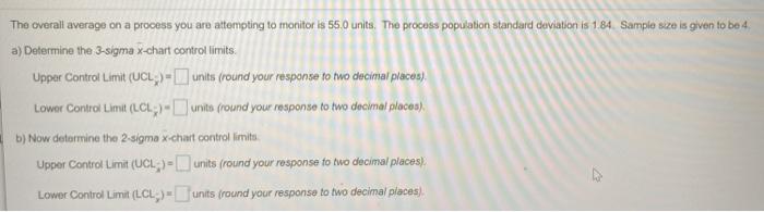 The overall average on a process you are