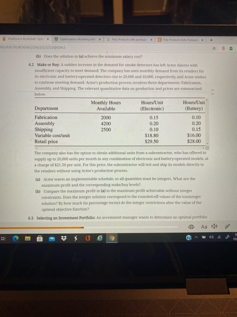 Please answer 6.2 with step by step in excel
