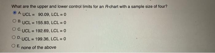 Variable Control Chart Constants Sample Size N