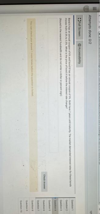 III 10 Attempts done: 0/2 Full Screen