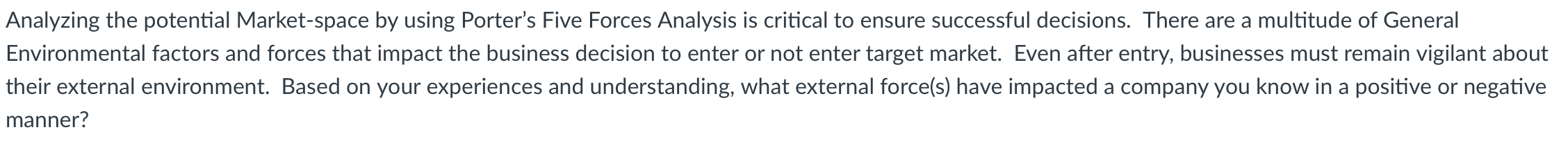 Analyzing the potential Market-space by using