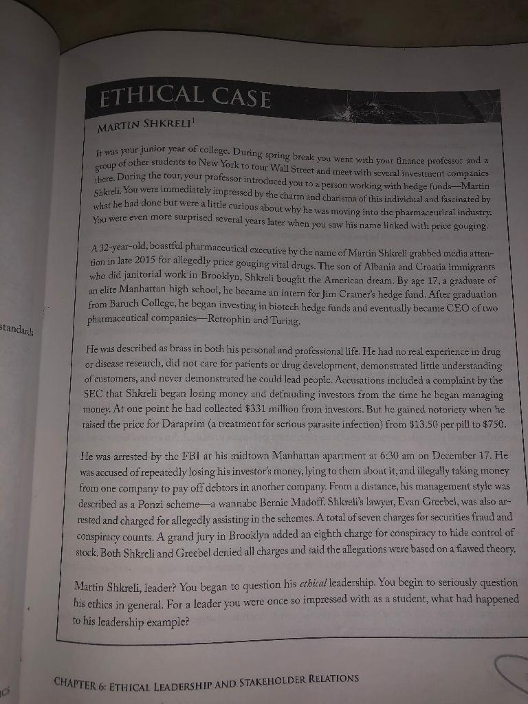 case study using 4 steps: Situation (Who, What,