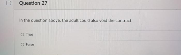 Question 25 1 1 p If a minor misrepresents his