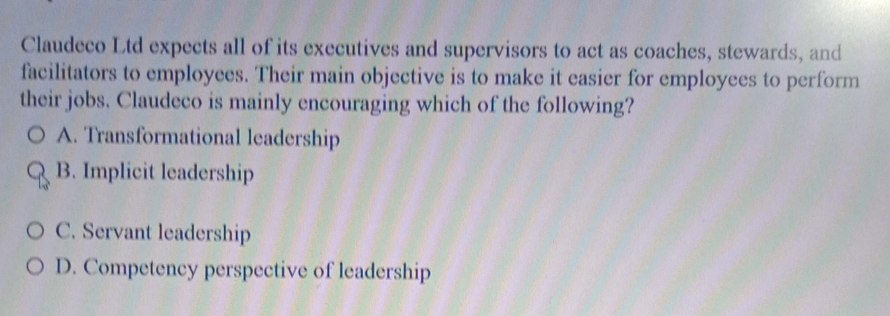 Claudeco Ltd expects all of its executives and