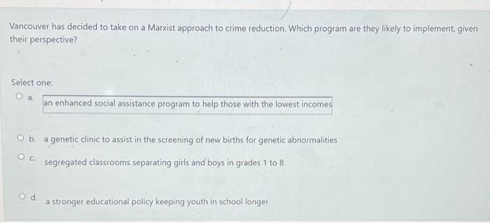 Vancouver has decided to take on a Marxist