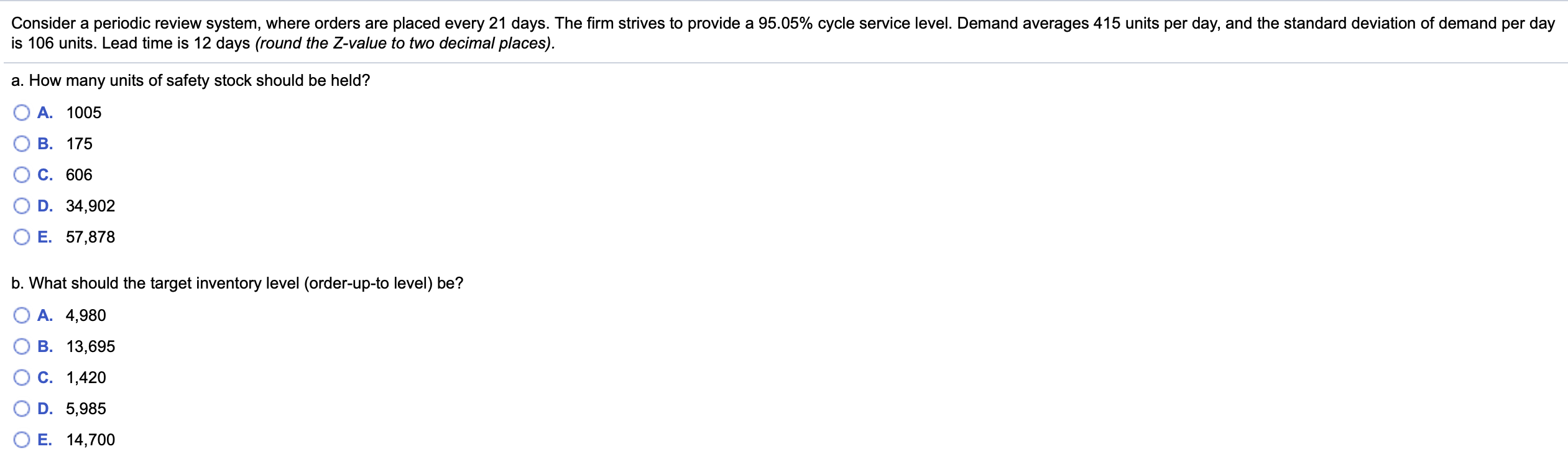 Consider a periodic review system, where orders