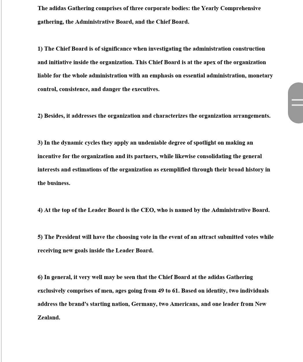 COMPANY NAME: ADIDAS Perform a literature search