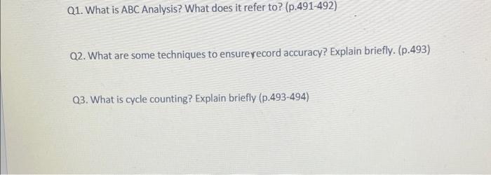 Q1. What is ABC Analysis? What does it refer to?