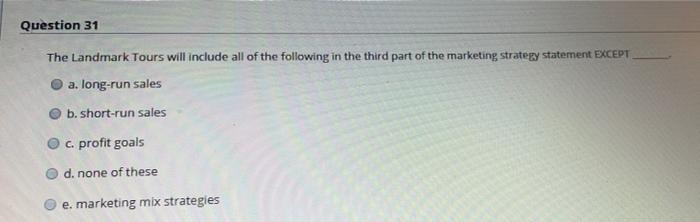 I need answers without explaining Question 31 The