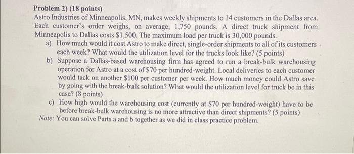 please show in excel and the formulas Problem 2)