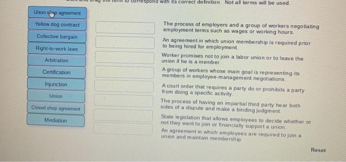 ofrespond with its correct definition. Not all