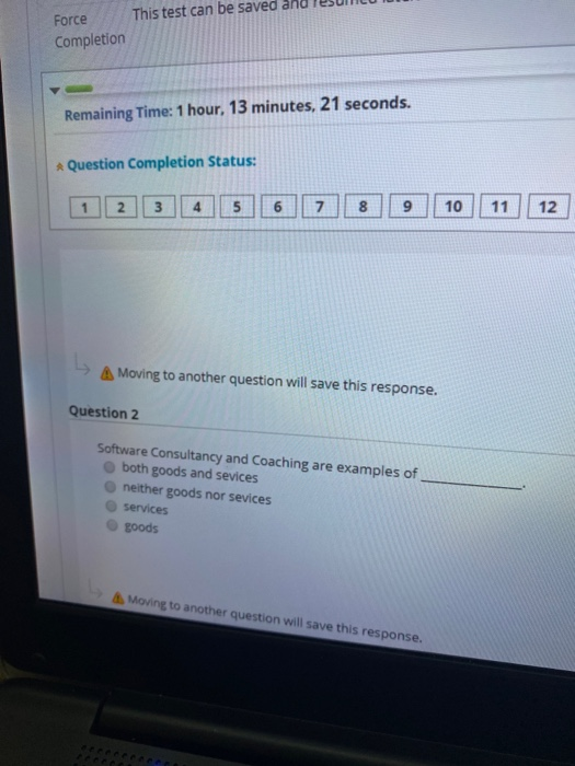 Force This test can be saved and Completion