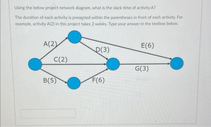 Using the below project network diagram, what is