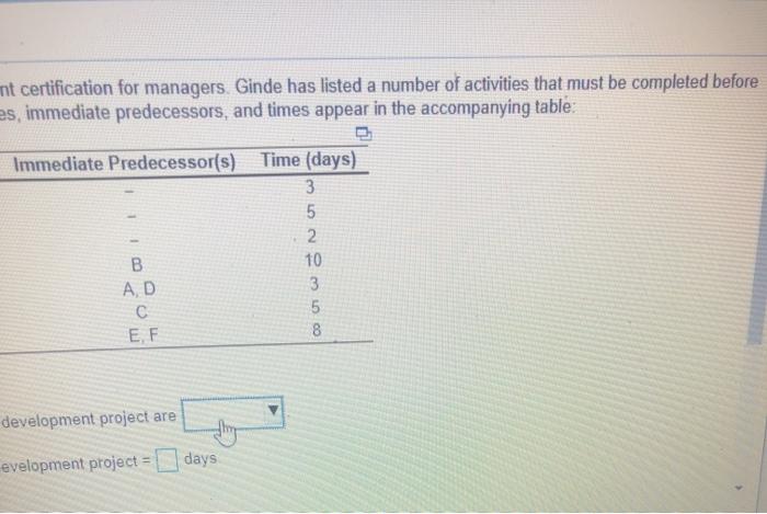 Roger Ginde is developing a program in supply