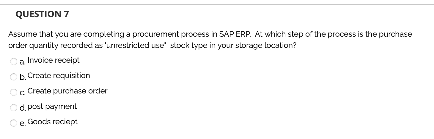 QUESTION 7 Assume that you are completing a