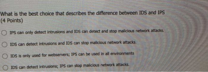 What is the best choice that describes the