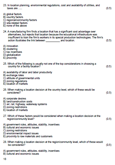 23. In location planning, environmental