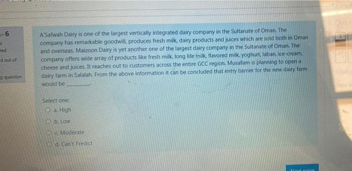 6 + d out of A'Safwah Dairy is one of the largest
