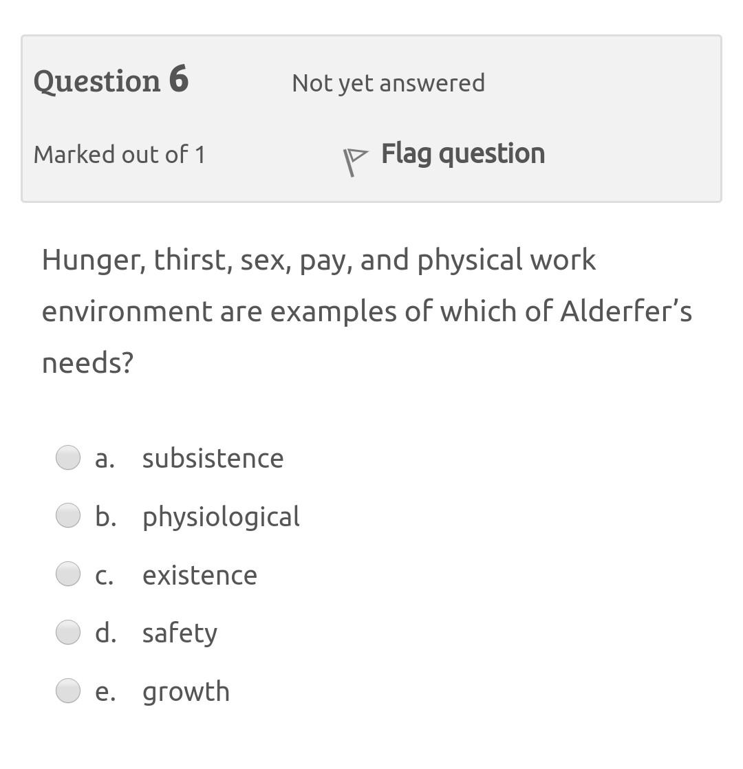 Question 6 Not yet answered Marked out of 1 P