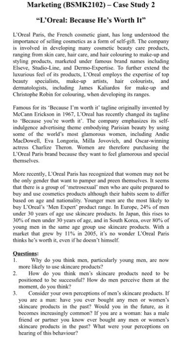 markting Marketing (BSMK2102) - Case Study 2
