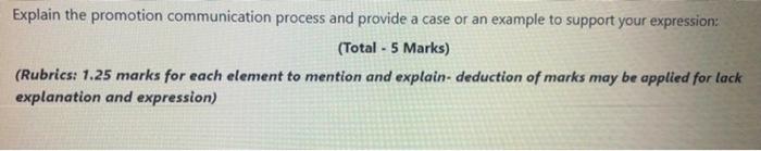 Explain the promotion communication process and