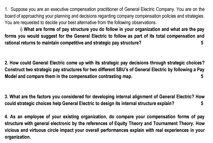 The subject is compensation management pls answer