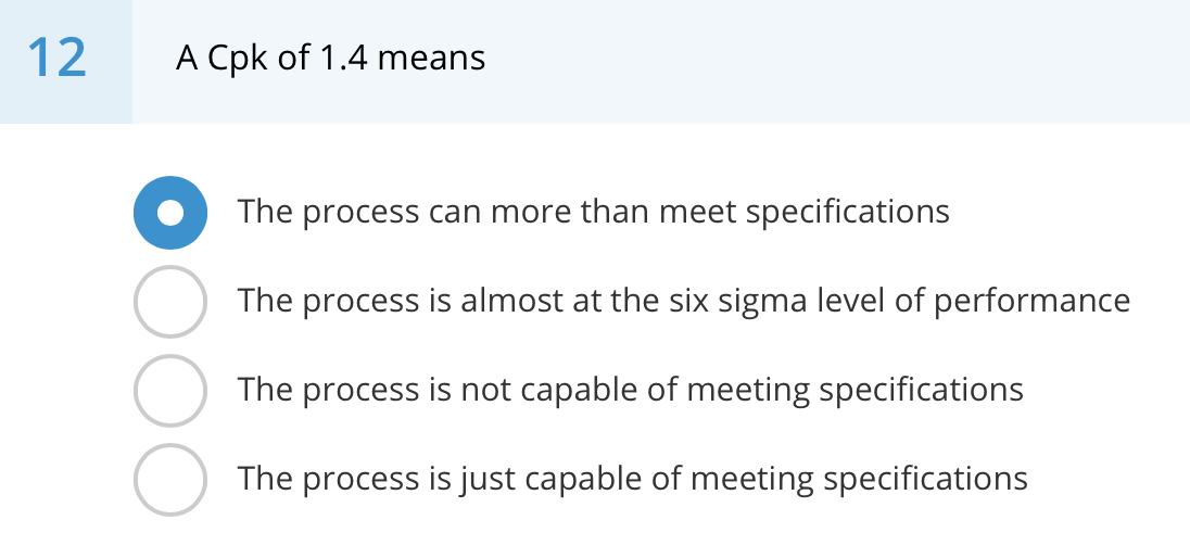 14 Cp = Cpk When the process is centered between