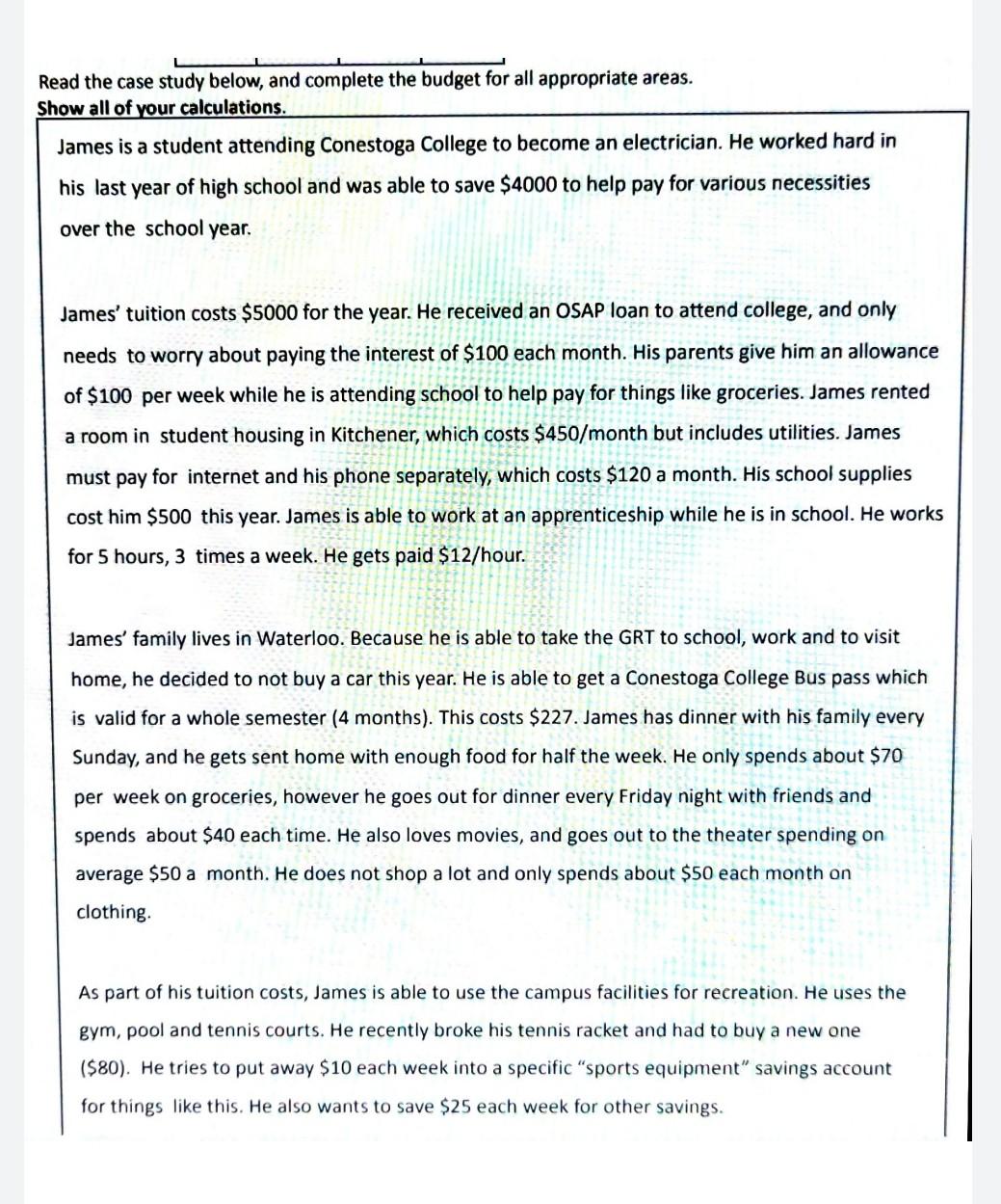 This is a case study from Mortgages, Budgets,