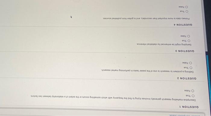 QUESTION 1 Descriptive marketing research