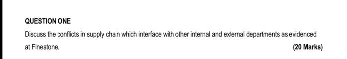 QUESTION ONE Discuss the conflicts in supply