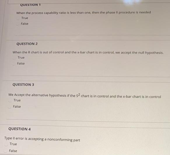 QUESTION When the process capability ratio is