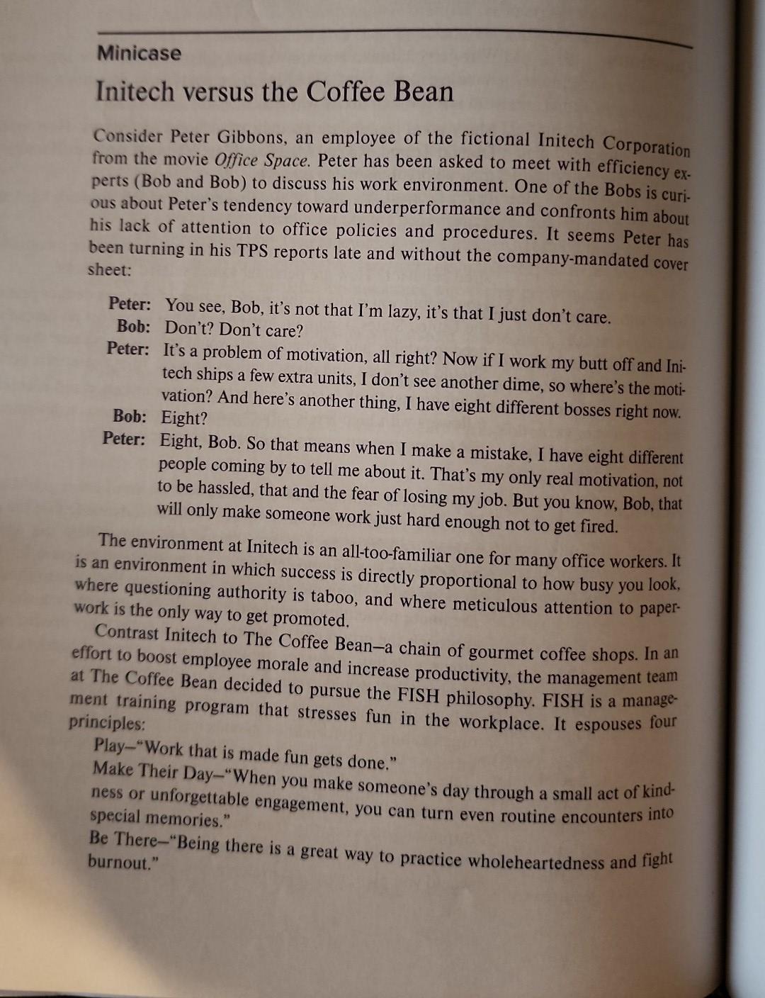 please answer the 3 questions Initech versus the