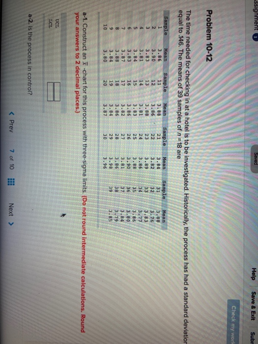 ssignment i Saved Help Save & Exit Subr Check my