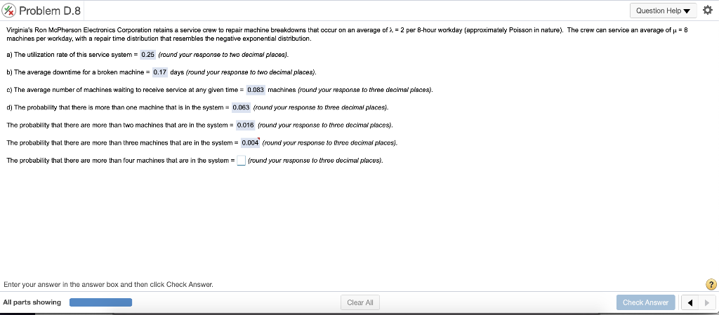 W Problem D.8 Question Help Virginia's Ron
