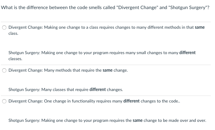 What is the difference between the code smells