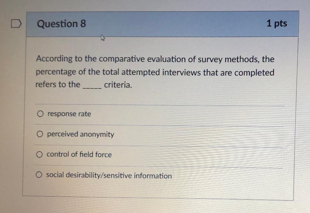 D Question 8 1 pts According to the comparative