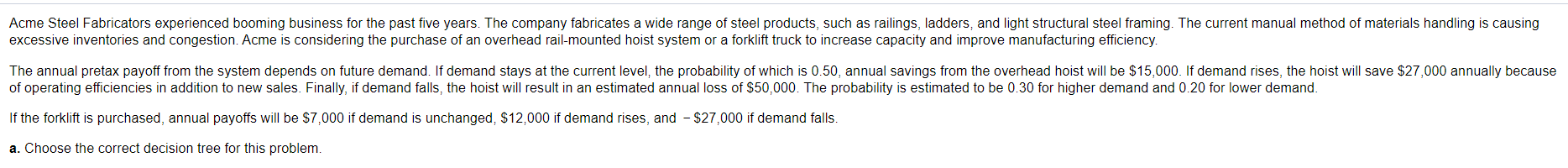 B. Dropdown options are a hoist system or a
