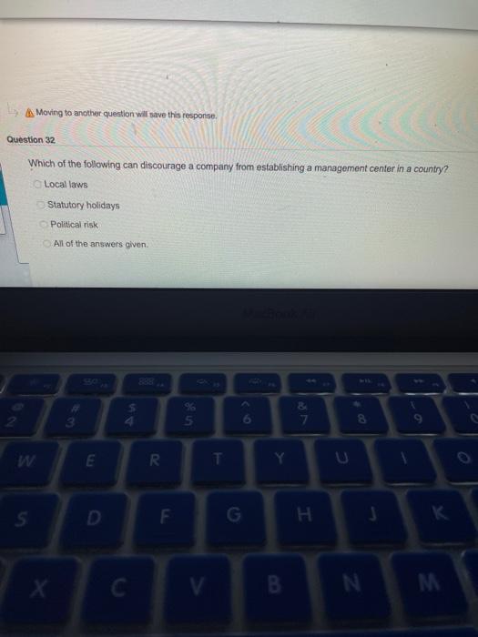 Moving to another question will save this