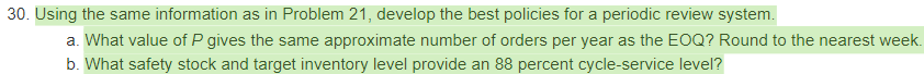 Please answer A&B 30. Using the same information