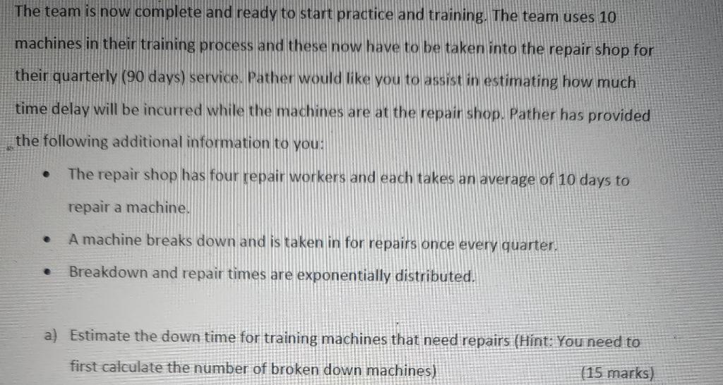 The team is now complete and ready to start