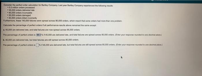 Consider the perfect order calculation for Barley