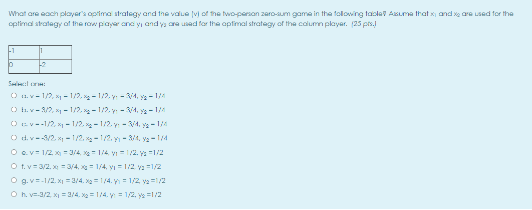 What are each player's optimal strategy and the