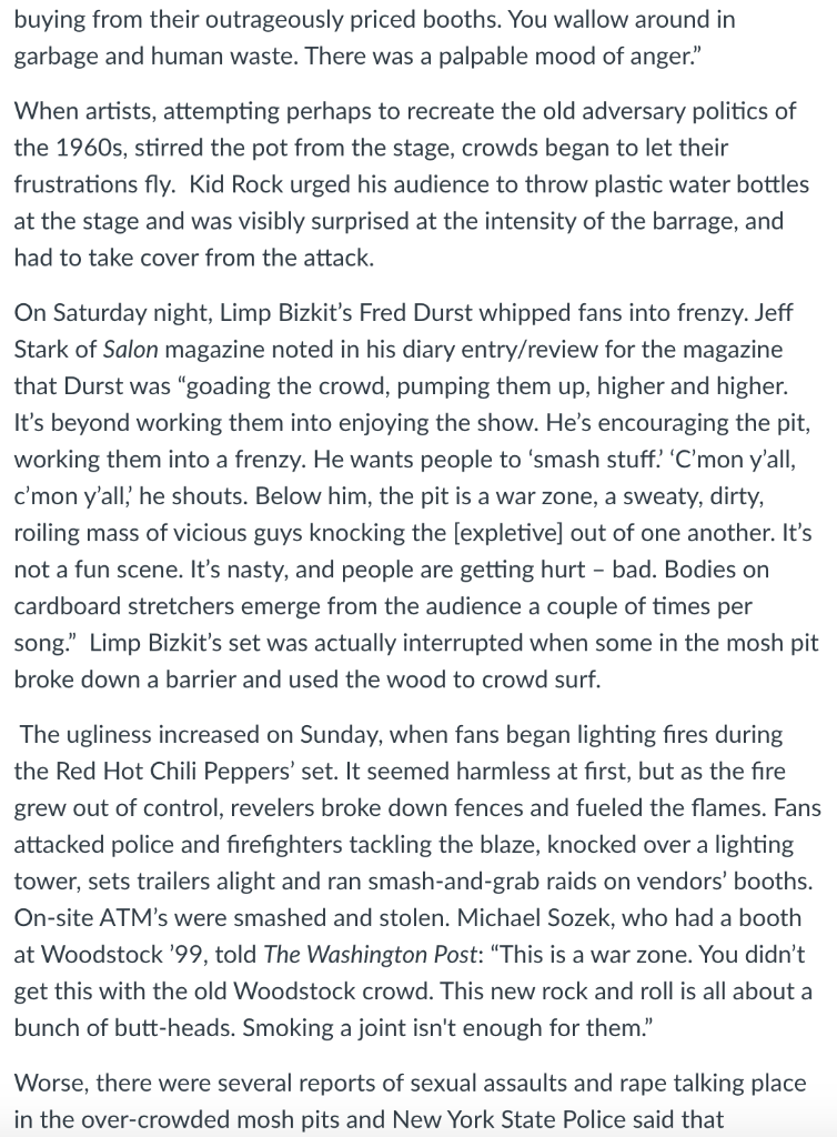 CASE STUDY: What Went Wrong at Woodstock 1999?