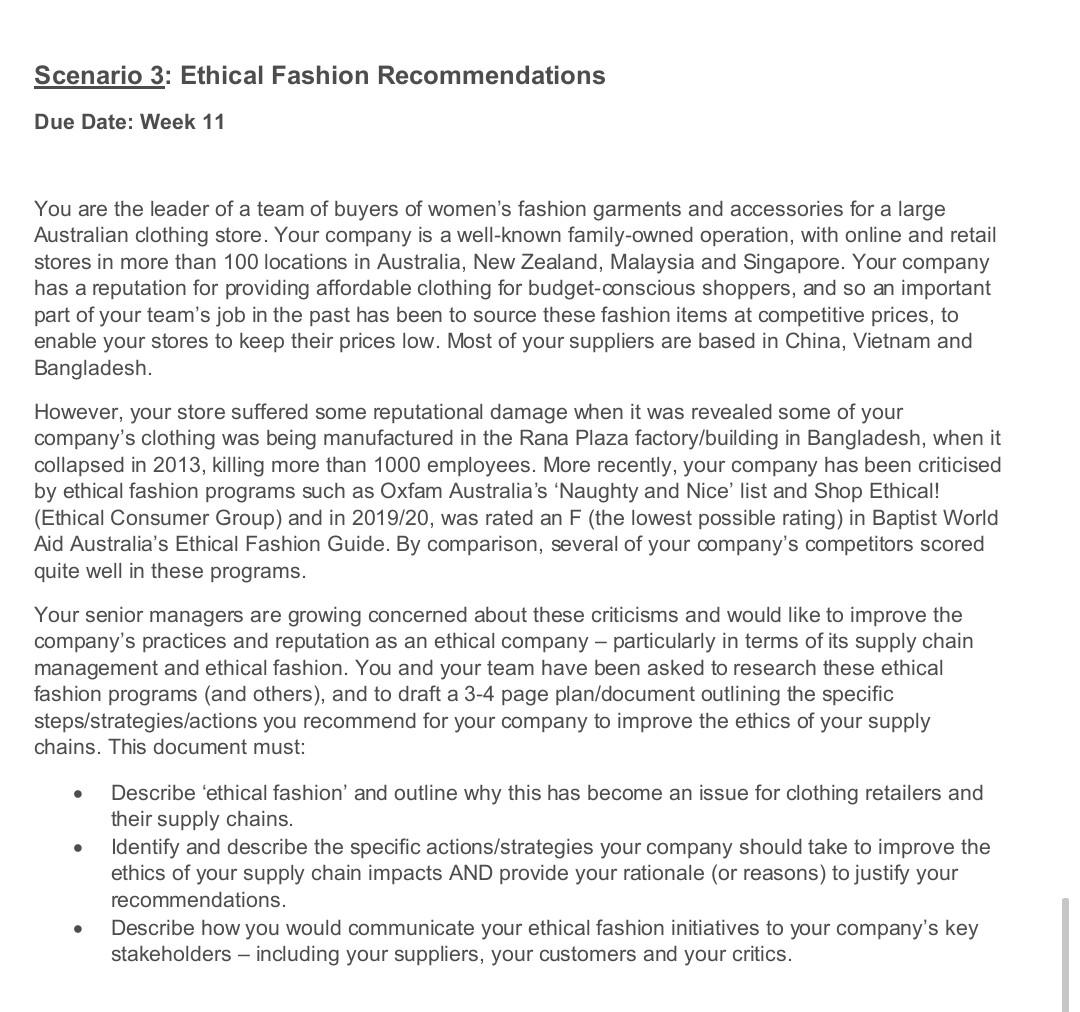Scenario 3: Ethical Fashion Recommendations Due