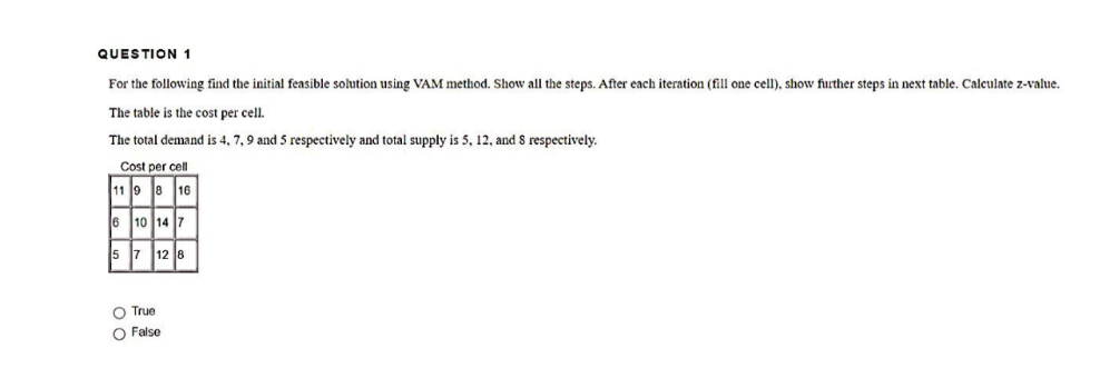 QUESTION 1 For the following find the initial
