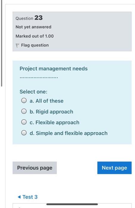 Question 23 Not yet answered Marked out of 1.00