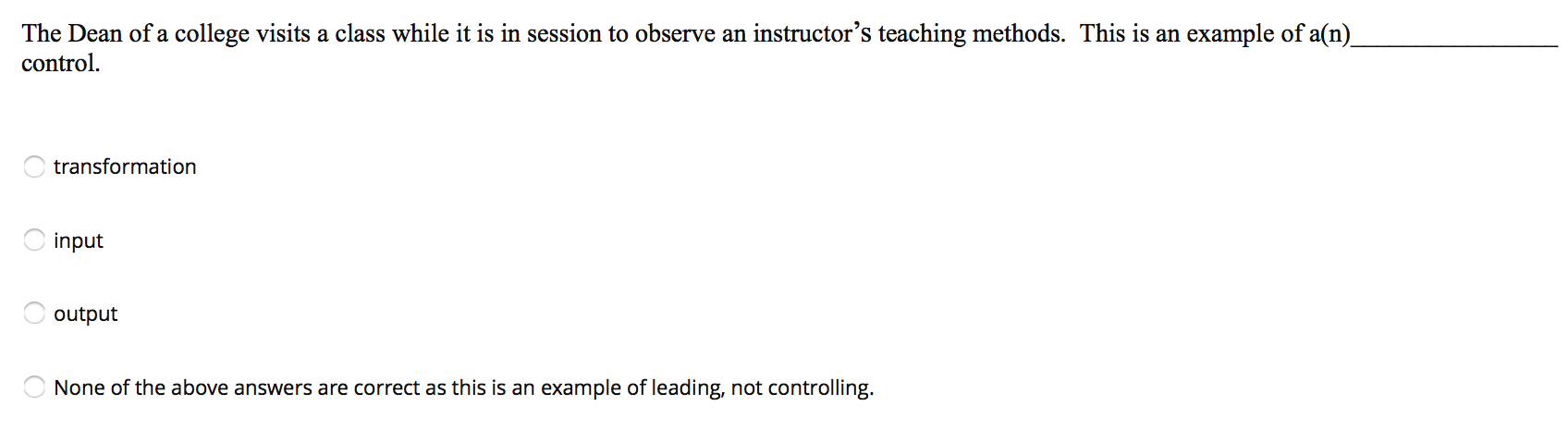 The Dean of a college visits a class while it is