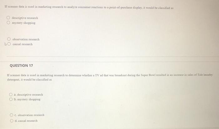 marketing research If scanner data is used in